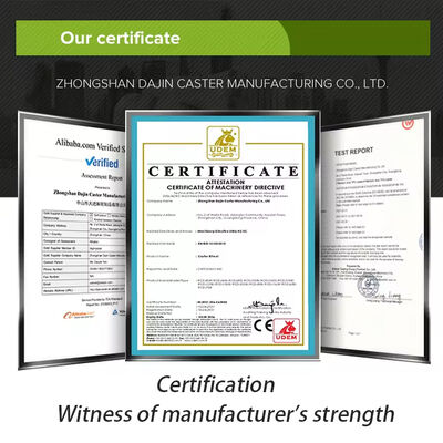 Industrial Heavy Duty 4/5/6/8" Aluminum Core Elastic Rubber Swivel Caster Wheel with Double Ball Bearings and Brake 304 Stainless Steel Black