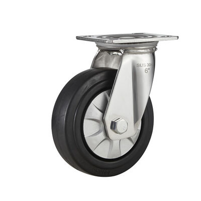 4/5/6/8 Inch Swivel Plate Locking Caster Wheels Industrial Premium Heavy Duty Stainless Steel Work Table Casters With Brake