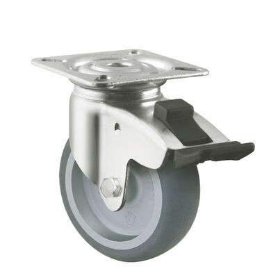 Good Quality OEM/ODM Customized Stainless Steel Apparatus Casters — 2″ & 3″ Grey TPR Industrial Swivel Wheels