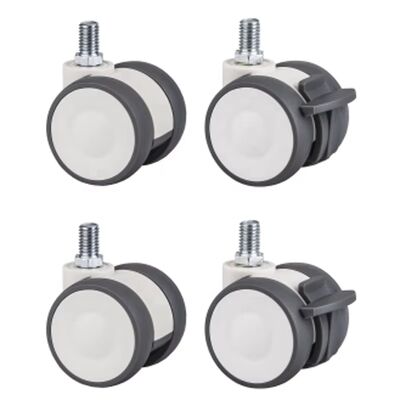 2 Inch Threaded Stem Swivel Caster, Nylon Wheel for Furniture & Light Equipment