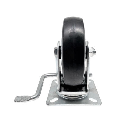 Double Ball Bearing 100 mm Japanese Heavy-Duty Steel Rim Elastic Rubber Wheel Swivel Caster