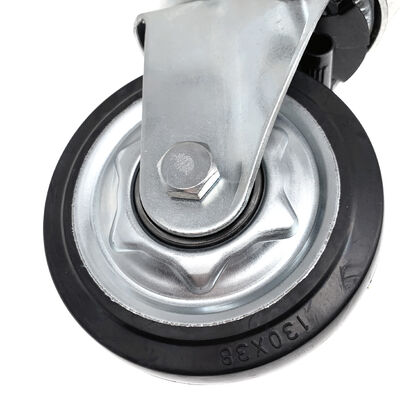 Double Ball Bearing 100 mm Japanese Heavy-Duty Steel Rim Elastic Rubber Wheel Swivel Caster