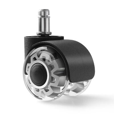 2-Inch Light-Duty Black Nylon Housing Transparen Cast PU Swivel Caster Wheel