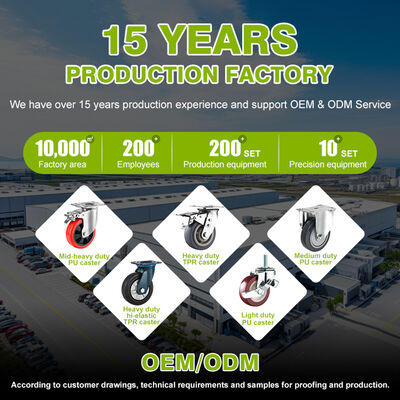 Carrinho industrial resistente com rodízios de PU com absorção de choque