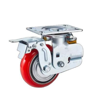 Rodízio industrial resistente de 5/6/8 polegadas com freio total e roda de PU com absorção de choque