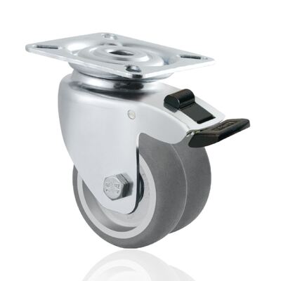 2 Inch TPR Twin Wheel Swivel Caster – Durable Double Wheel Trolley Caster for Smooth, Quiet Mobility
