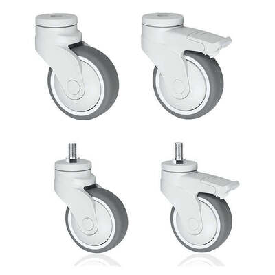 4 Inch (100 mm) Bolt Hole Swivel Caster with Total Lock Brake