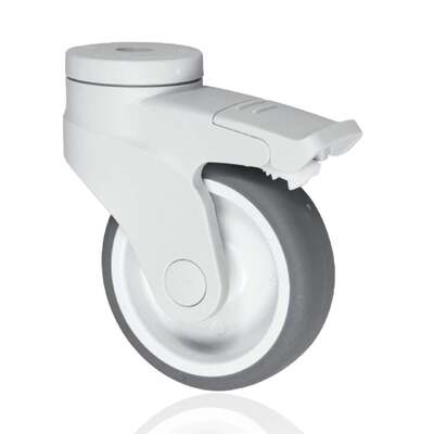 4 Inch (100 mm) Bolt Hole Swivel Caster with Total Lock Brake