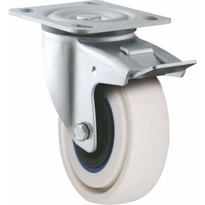 Elastic Rubber on Nylon Core 160-200kg Load Capacity Industrial Trolley Wheels