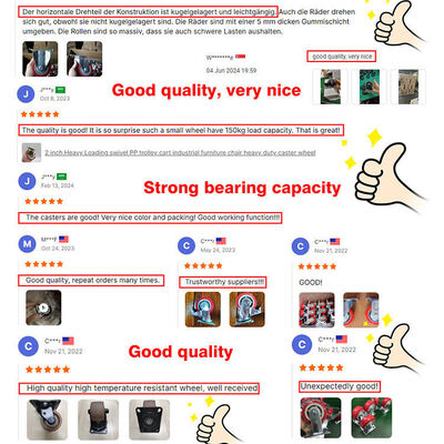 Elastic Rubber on Nylon Core 160-200kg Load Capacity Industrial Trolley Wheels