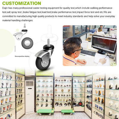 White Polypropylene (PPBN) Double Ball Bearing 200-250kg Load Capacity Industrial Cart Wheels
