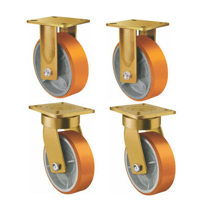 2 Ton (2000 kg) Super Heavy Duty Industrial Caster Wheels – High Load PU/Metal Mobility