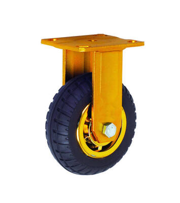 Heavy Duty Industrial Swivel Foam Rubber Casters with Brake – 3″ to 8″ Sizes